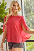 Chic Woven Top with Unique Fold-Over Back Detail — Livostyle