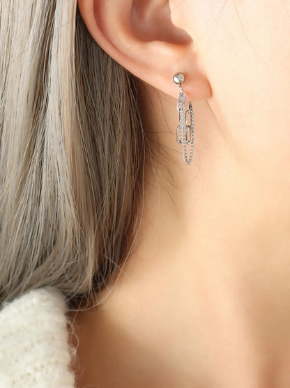 Titanium Steel Double Chain Earrings — Livostyle