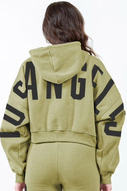 Stylish Cropped Hoodie with Graphic Letter Design — Livostyle