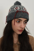 Seam Trim Geometric Knit Hat — Livostyle