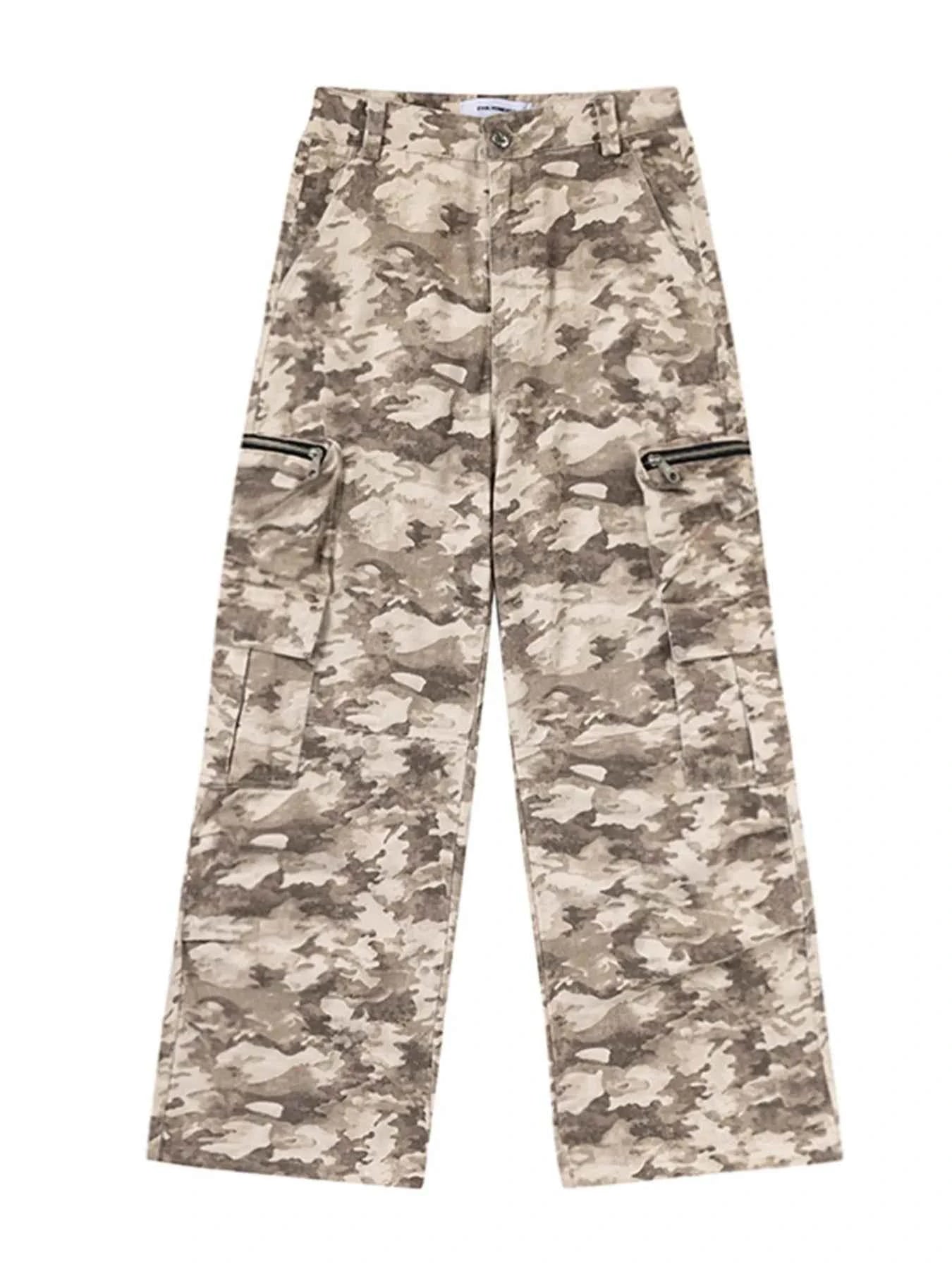 Men's Camo Cargo Pants with Multiple Pockets