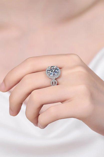 5 Carat Moissanite 925 Sterling Silver Ring — Round Halo Promise — Livostyle