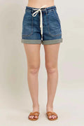 High Rise Cuff Denim Shorts — Livostyle
