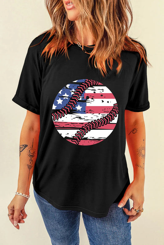 US Flag Round Neck Short Sleeve T-Shirt — Livostyle