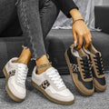 Stylish Leopard Print Lace-Up Sneakers with Round Toe — Livostyle