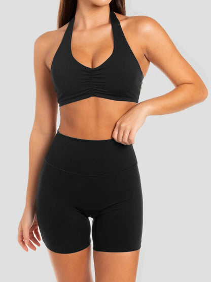Halter Neck Cami and Shorts Active Set — Livostyle