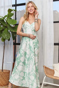 Printed Maxi Dress with Adjustable Spaghetti Straps