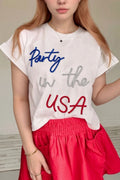 Letter Round Neck Short Sleeve T-Shirt — Livostyle