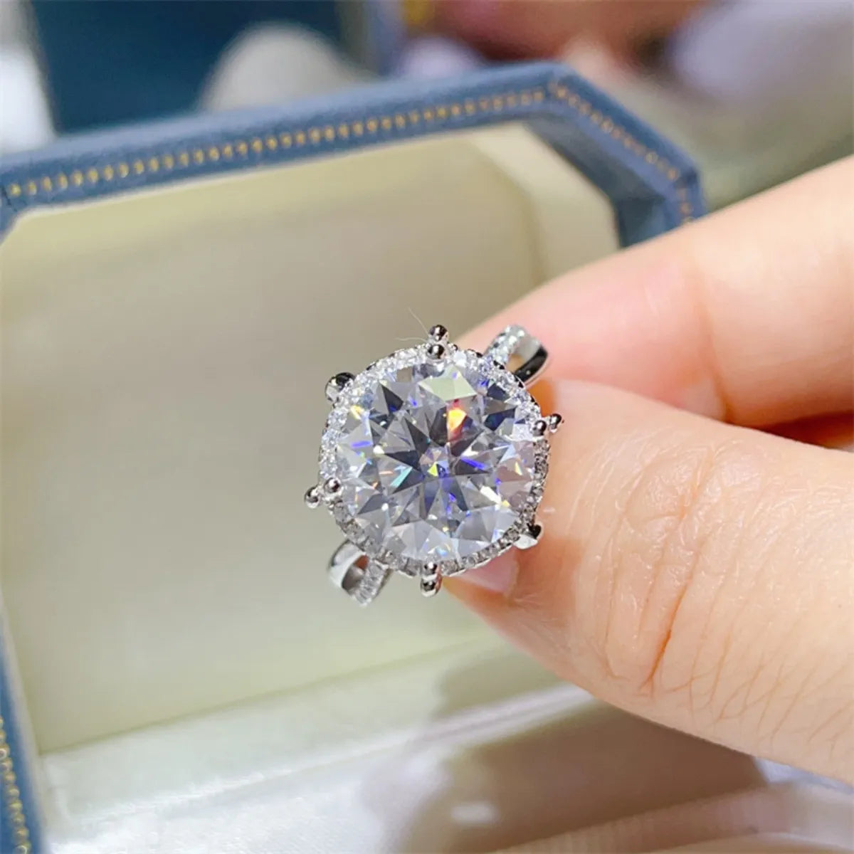5 Carat Round Cut Moissanite Engagement Ring — Livostyle