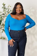 Sweetheart Neckline Knit Top with Moderate Stretch — Livostyle