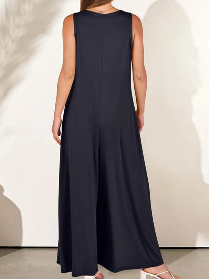 Sleeveless V-Neck Jumpsuit with Pockets – photo 11