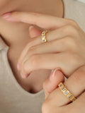 Titanium Steel Inlaid Zircon Ring — Livostyle