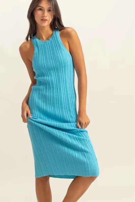 HYFVE Round Neck Bodycon Ribbed Knit Dress