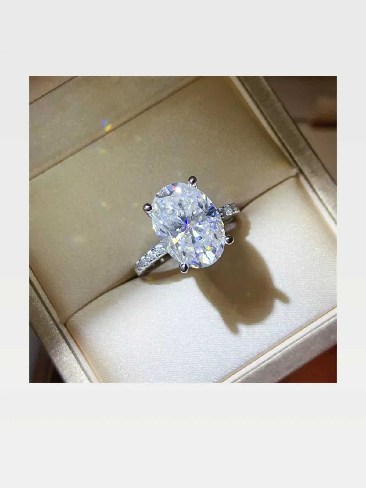 8 Carat Moissanite 925 Sterling Silver Ring — Oval Anniversa — styled showcase — Livostyle