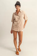Casual Oversized Button-Down Short Sleeve Shirt — Livostyle