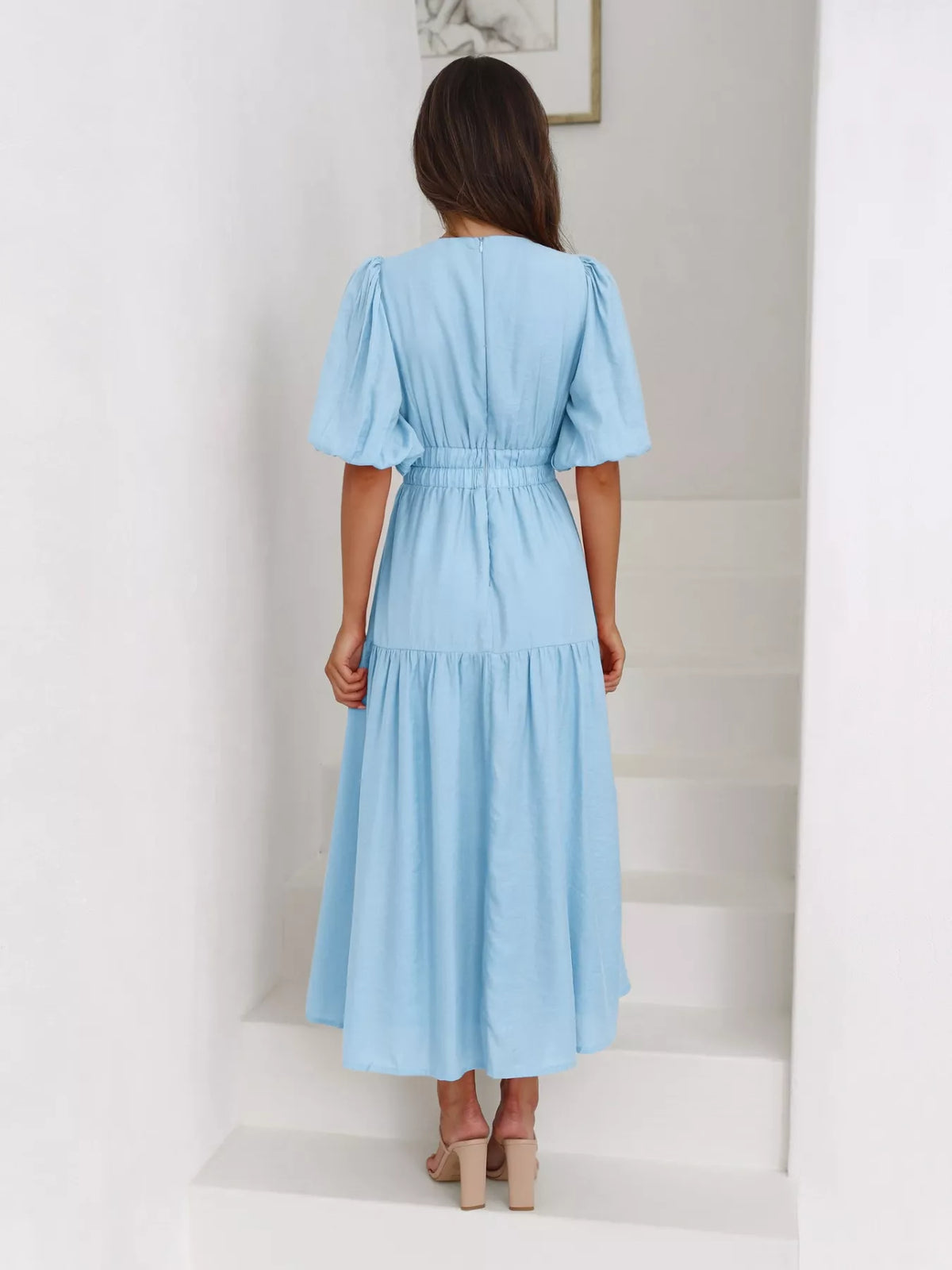 Tiered Puff Sleeve Midi Dress – photo 3