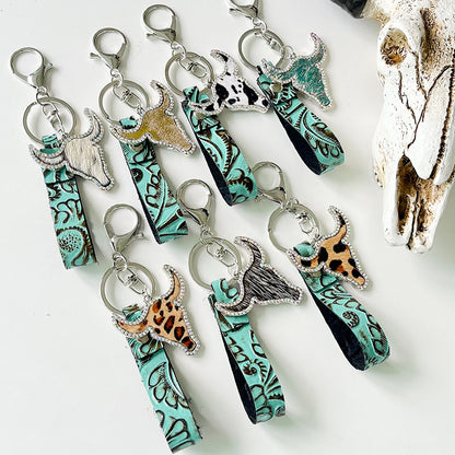 Rhinestone Bull Keychain — Livostyle