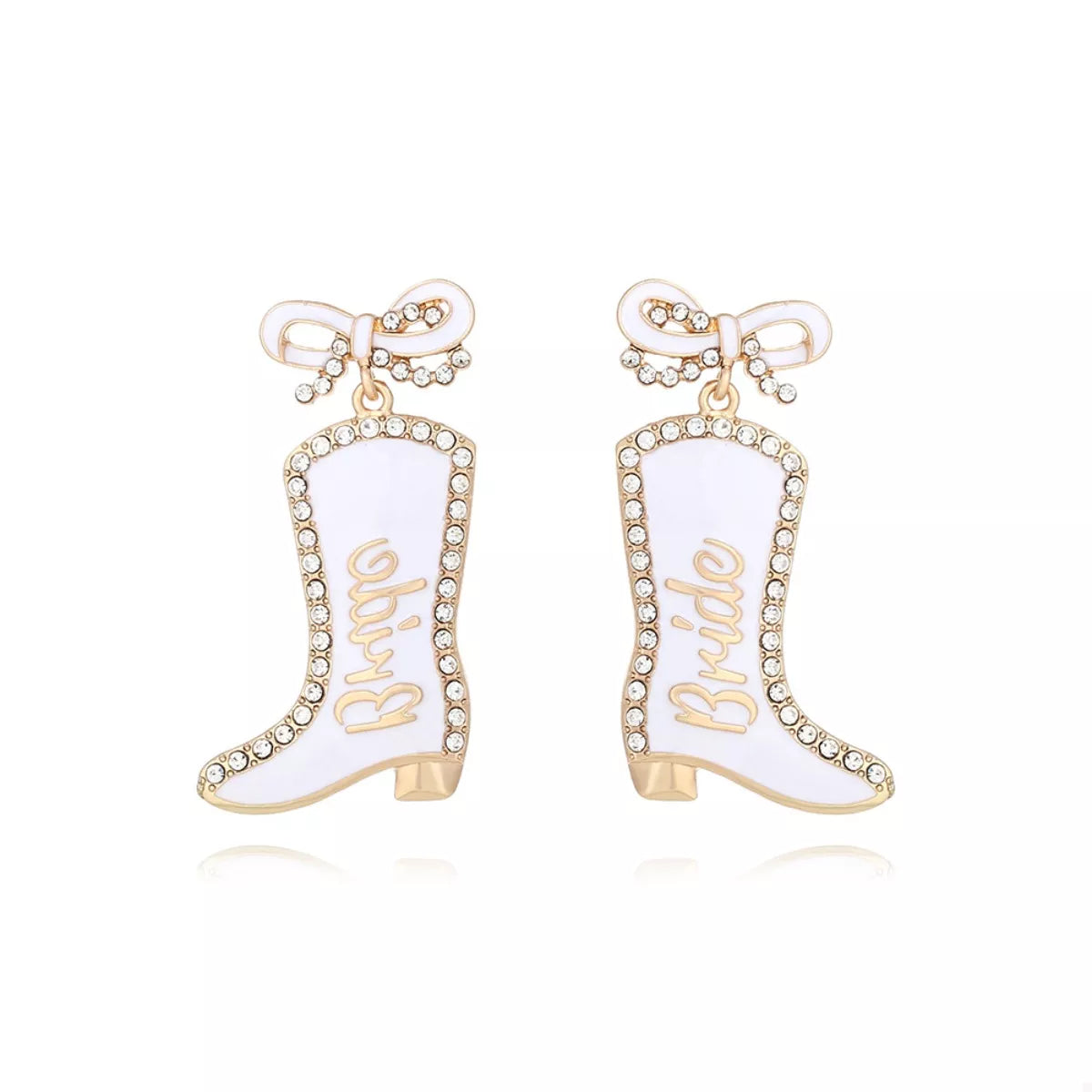 Cowgirl Boot Dangle Earrings with Bow — Livostyle