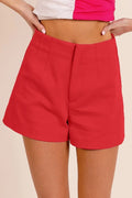 Bandless Tailored Shorts in Cherry — Livostyle