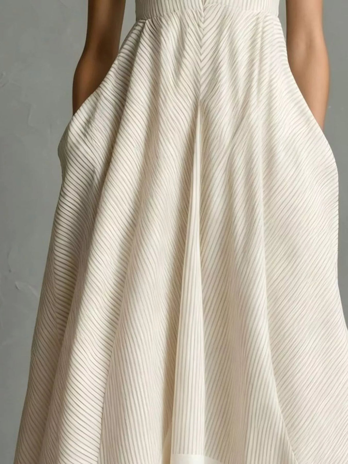 Striped Halter Neck Maxi Dress with Pockets – Plus Size – photo 6