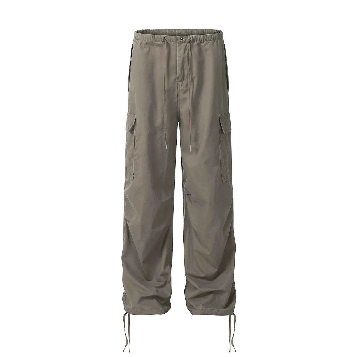 Men's Casual Drawstring Cargo Pants with Multiple Pockets