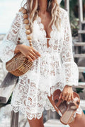 V-Neck Lace Cover-Up Dress — Livostyle