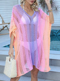 Rainbow Gradient Crochet Beach Cover Up — Livostyle