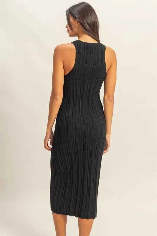 HYFVE Round Neck Bodycon Ribbed Knit Dress