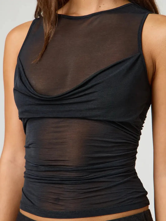 Ruched Round Neck Tank — Livostyle