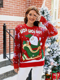 Santa Round Neck Long Sleeve Sweater — Livostyle