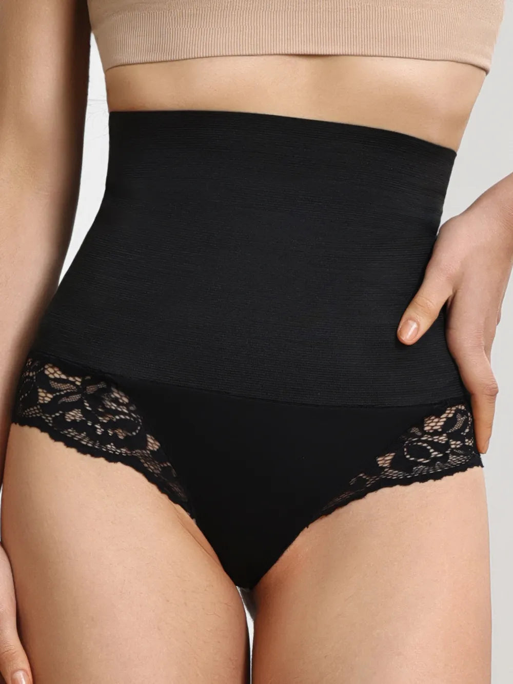 Lace Detail High Waist Shaping Panty — Livostyle