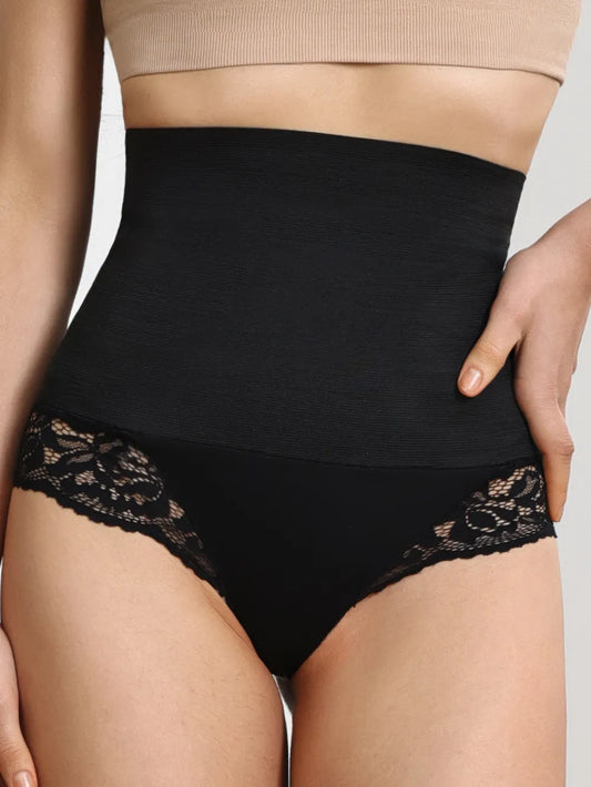 Lace Detail High Waist Shaping Panty — Livostyle