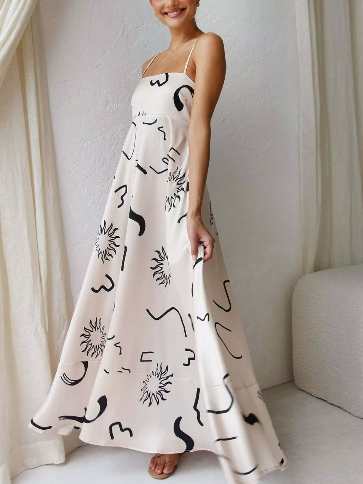 Printed Spaghetti Strap Maxi Dress – photo 9
