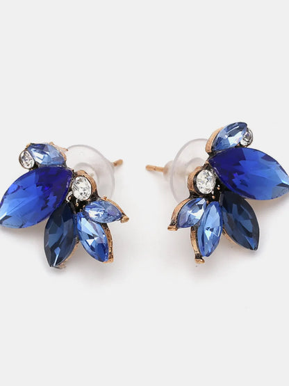 Alloy Rhinestone Flower Stud Earrings — Livostyle