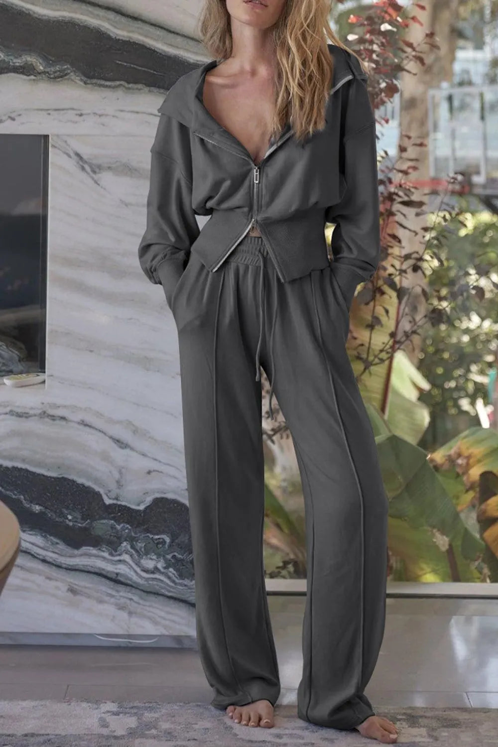 Zip-Up Hoodie and Pants Active Set — Livostyle