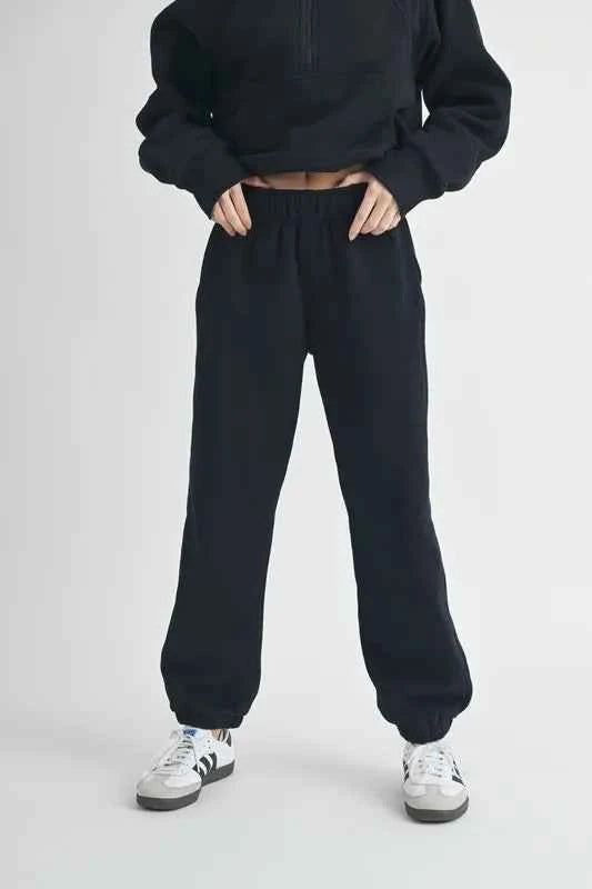 Aemi+Co Drawstring Elastic Waist Joggers