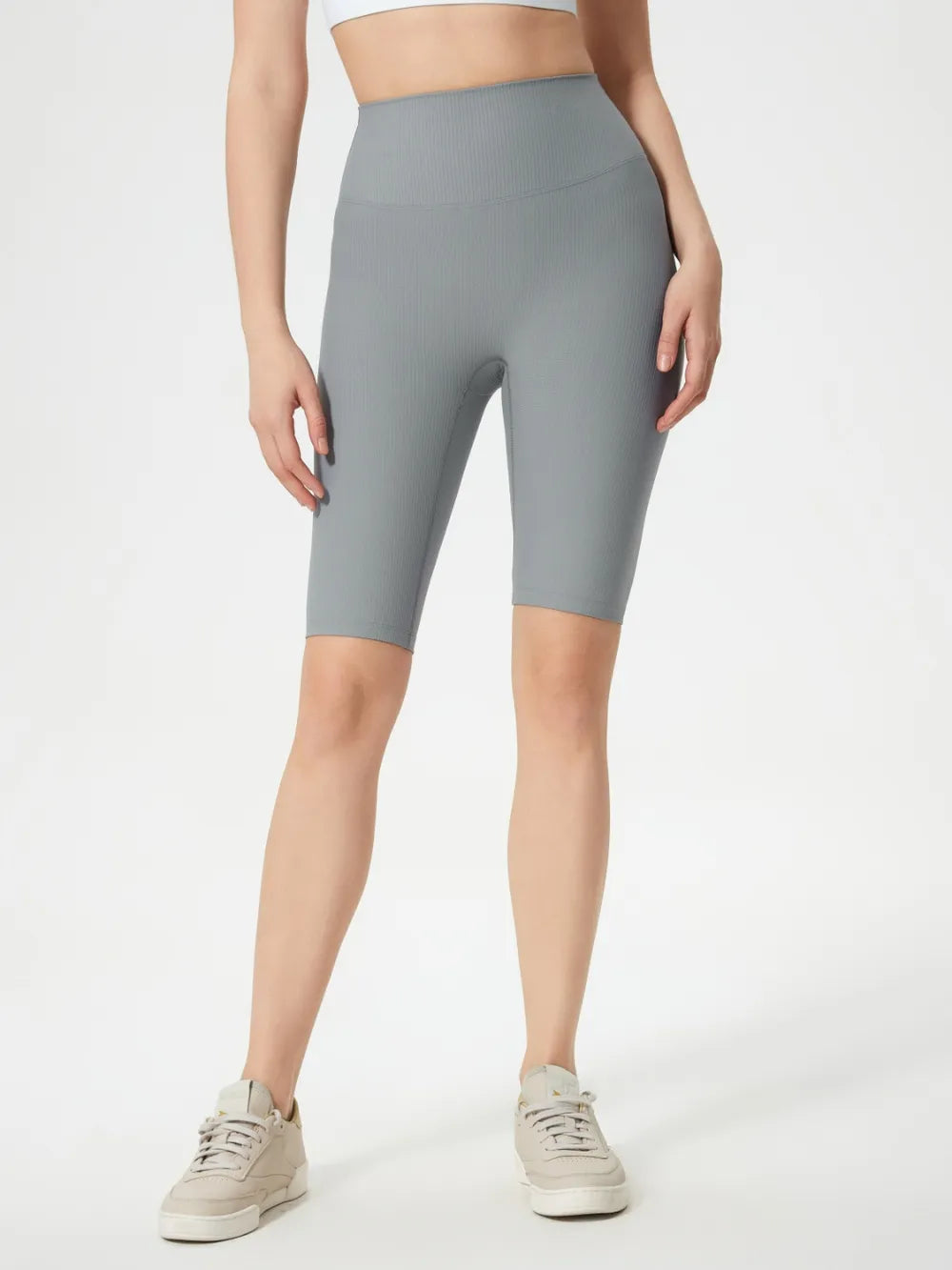 High Waist Active Shorts in Gray