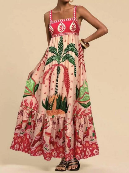 Printed Square Neck Maxi Dress in Four Colors – photo 7