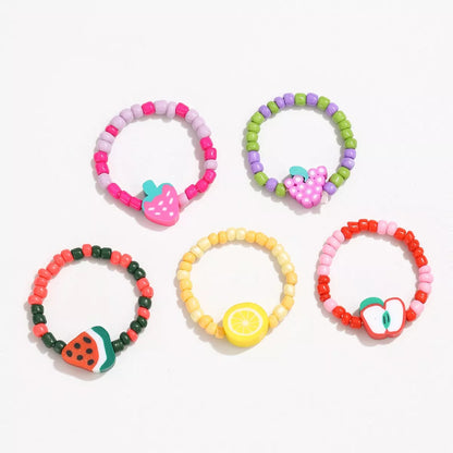 Colorful Fruit Charm Beaded Ring — Livostyle