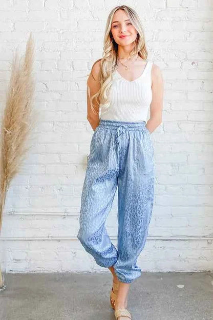 Satin Leopard Print Joggers — Livostyle