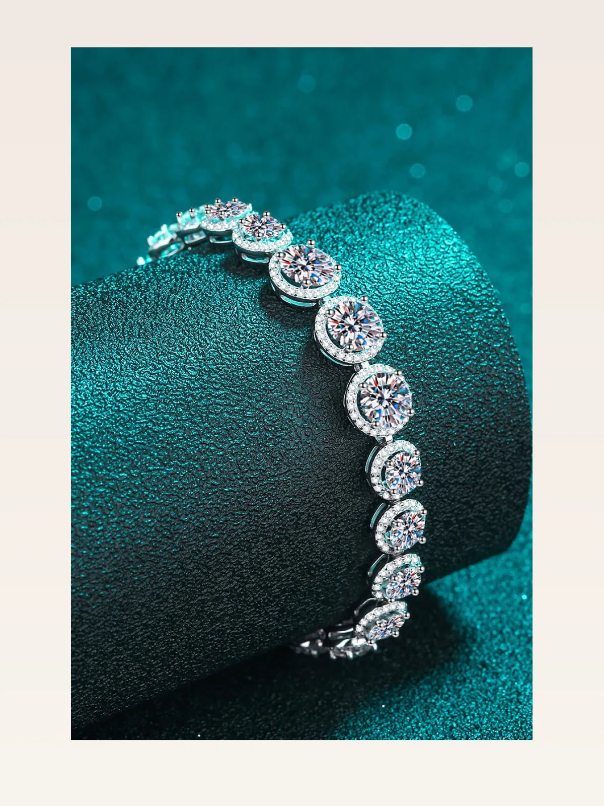 925 Sterling Silver 10.4 Carat Moissanite Bracelet — styled showcase — Livostyle