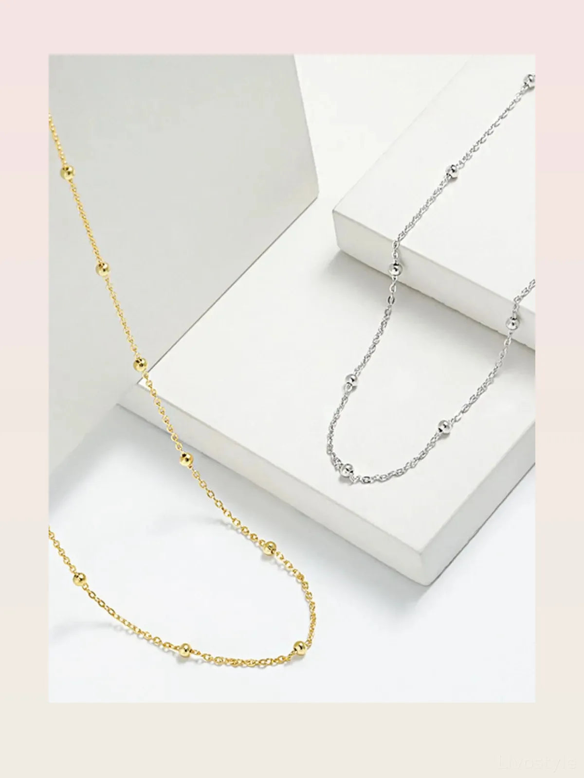 925 Sterling Silver Beaded Necklace — styled showcase — Livostyle