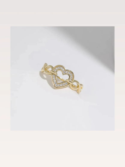 925 Sterling Silver Heart Ring — styled showcase — Livostyle