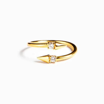 925 Sterling Silver Inlaid Zircon Bypass Ring — square view — Livostyle