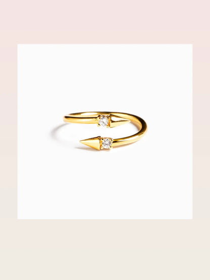 925 Sterling Silver Inlaid Zircon Bypass Ring — styled showcase — Livostyle