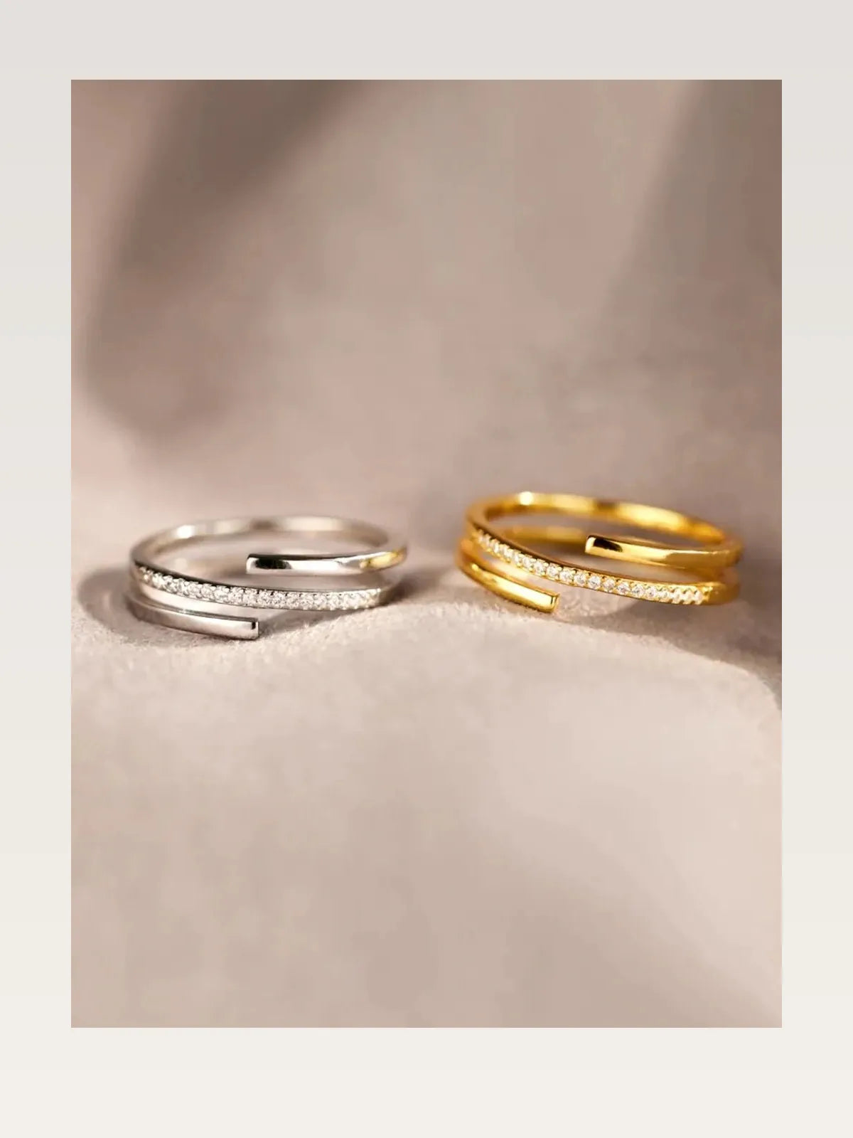 925 Sterling Silver Inlaid Zircon Ring — styled showcase — Livostyle