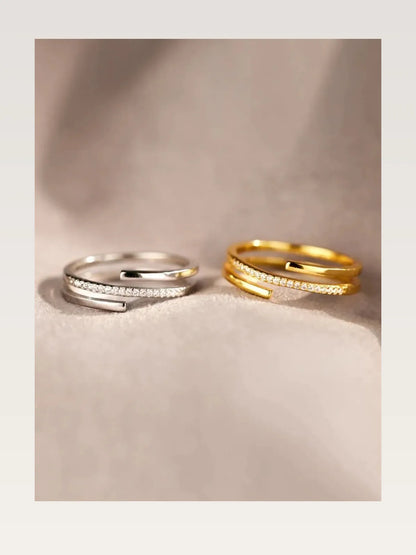 925 Sterling Silver Inlaid Zircon Ring — styled showcase — Livostyle