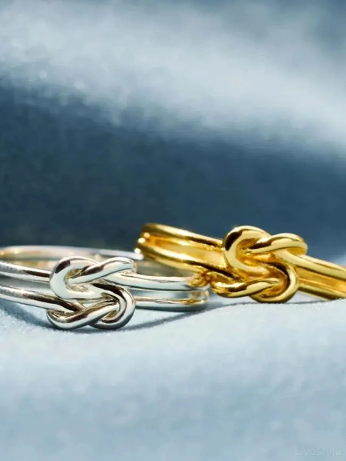 925 Sterling Silver Knotted Ring — detail view — Livostyle