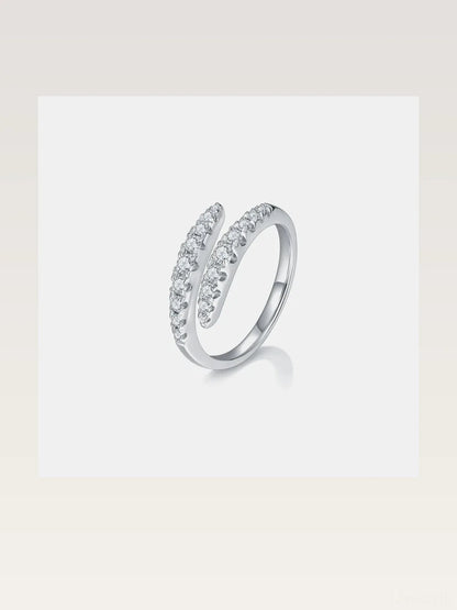 925 Sterling Silver Moissanite Bypass Ring — styled showcase — Livostyle