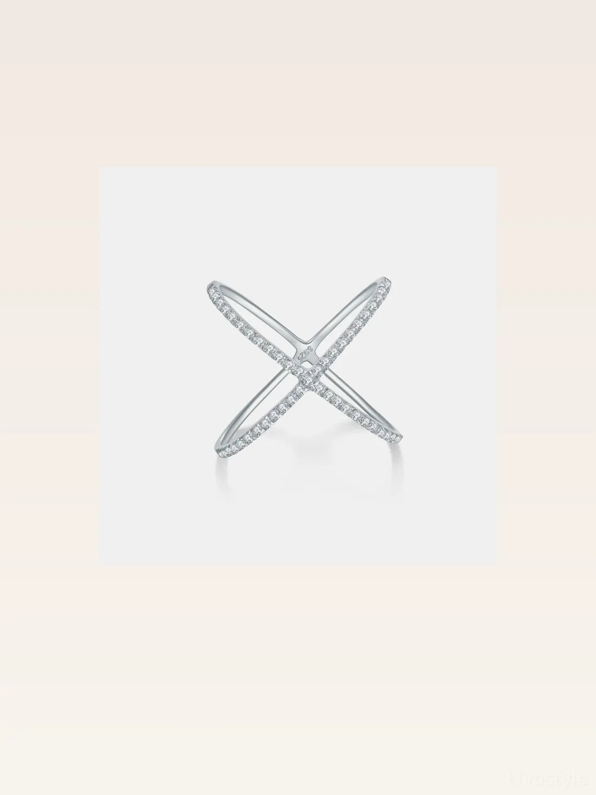 925 Sterling Silver Moissanite Crisscross Ring — styled showcase — Livostyle